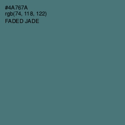 #4A767A - Faded Jade Color Image